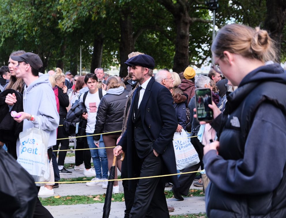 David Beckham waited 12 hours to see the Queen lying in state.