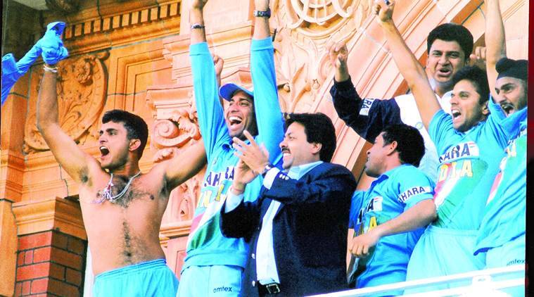 Sourav Ganguly, shirtless at Lord’s Cricket Ground