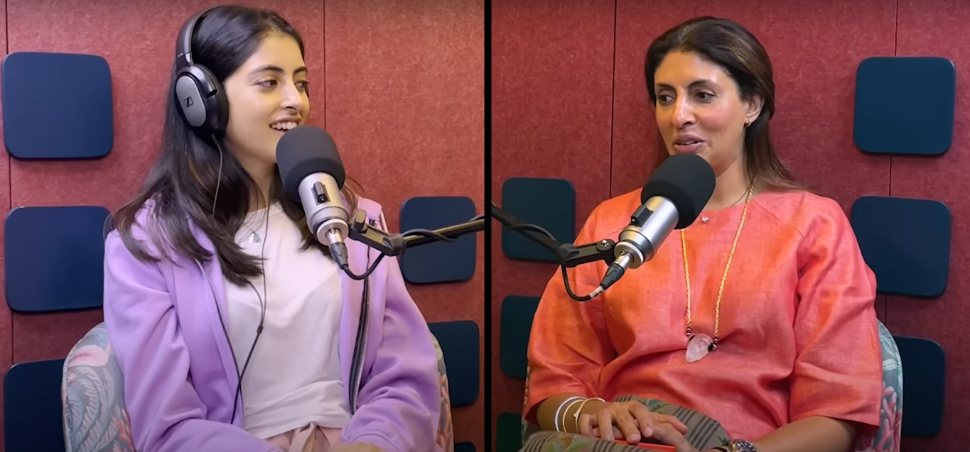 Shweta Bachchan & Navya Naveli Nanda in What the hell Navya podcast