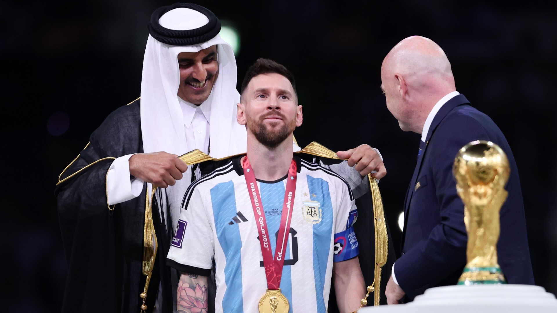 Here’s Why Messi Wore A Black Robe While Lifting The Trophy