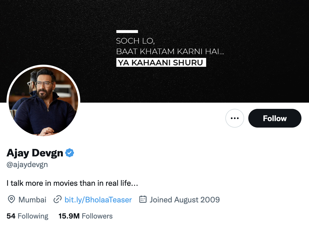 ajay devgn twitter bio