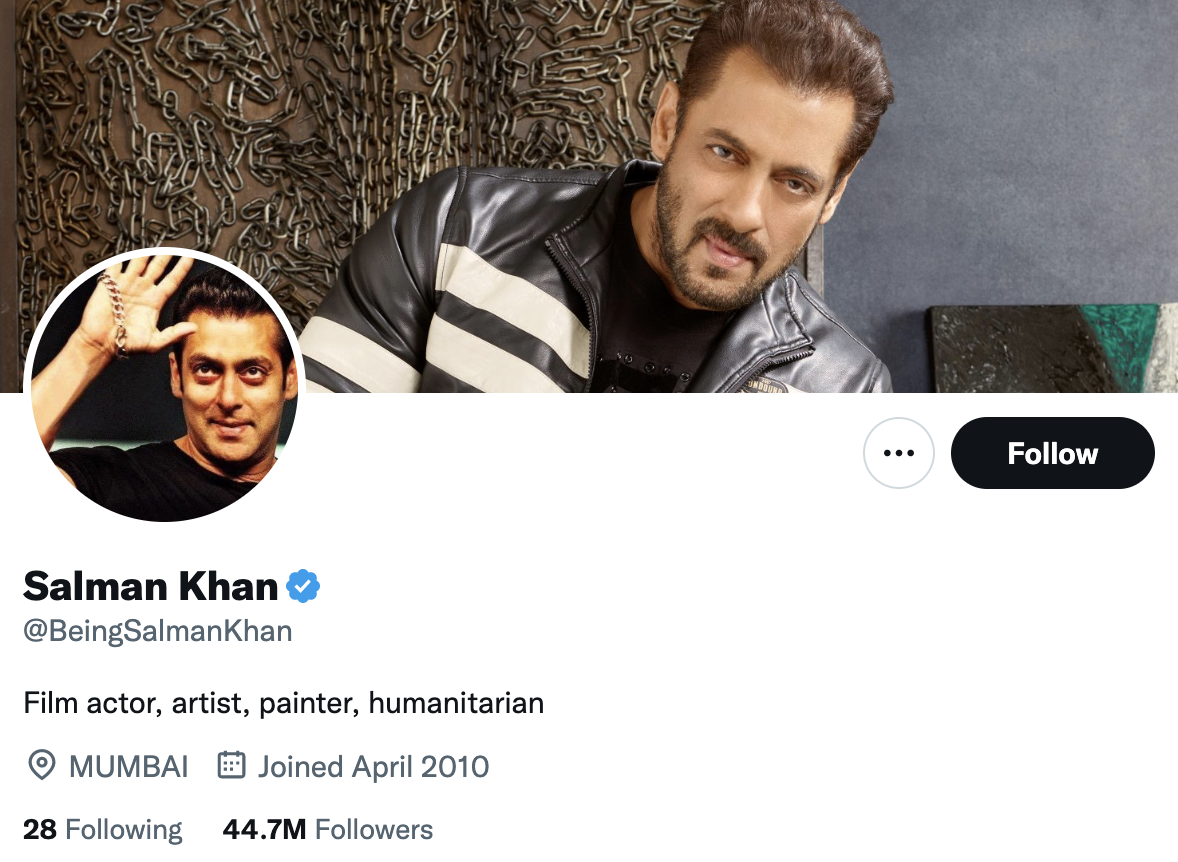 salman khan twitter bio