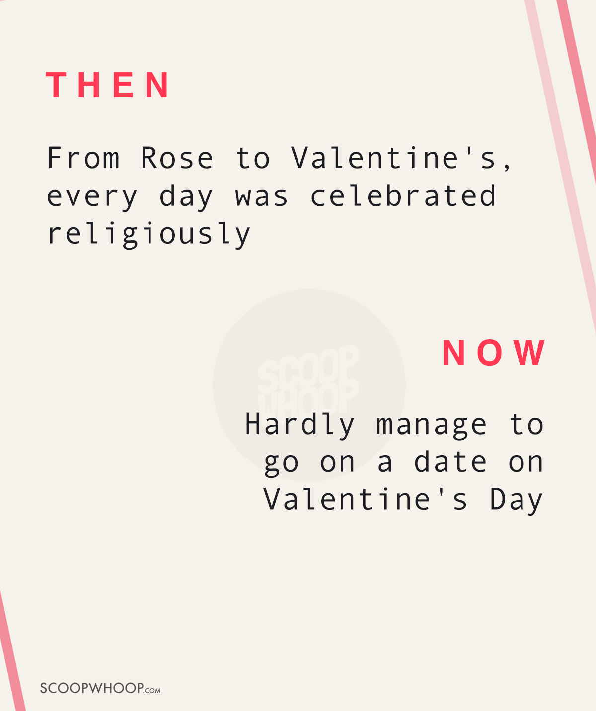 Valentine's Day then vs now