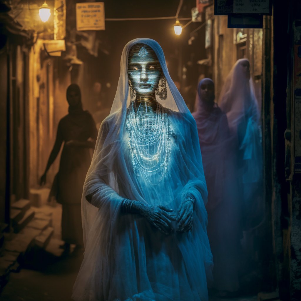 AI-Generated Portraits Old Delhi by Night by Prateek Arora