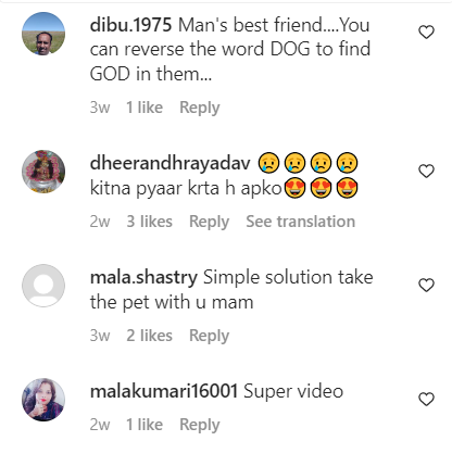 instagram comments on the video