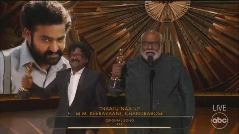 MM Keeravani, Chandrabose Oscar speech Naatu Naatu RRR