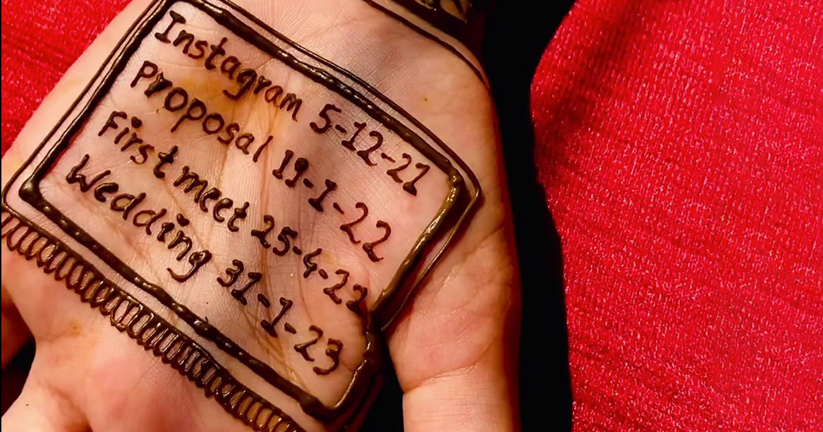 This Bride Opted For A Unique Mehendi Design That Shows The Timeline Of