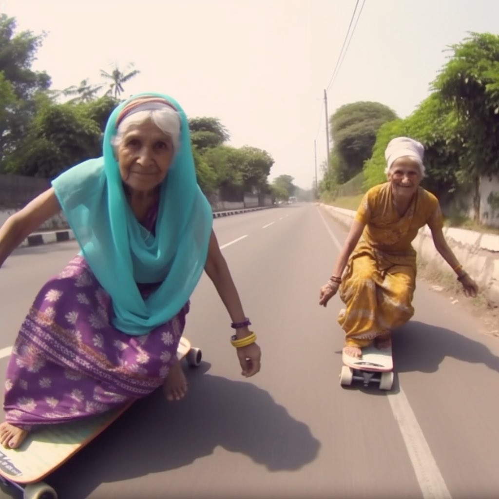 AI images of skating grannies by Ashish Jose