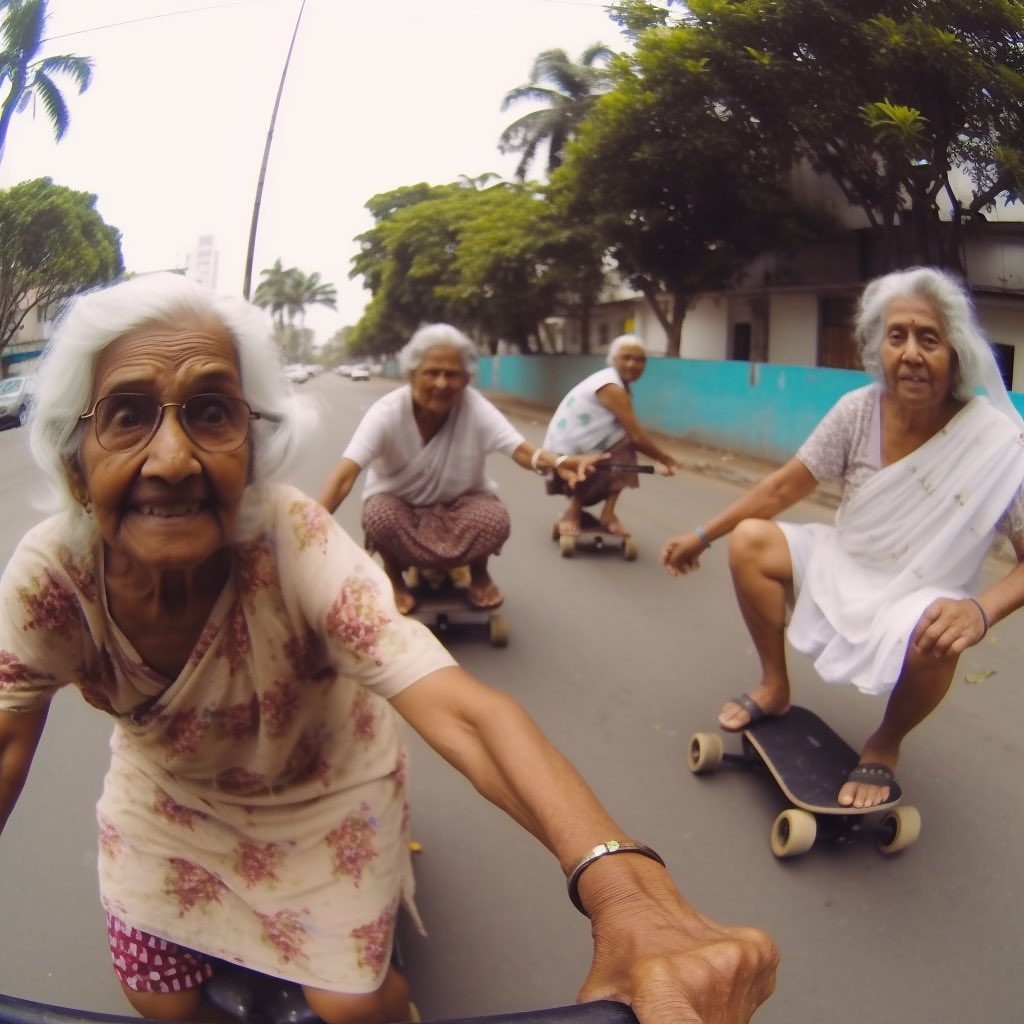 AI images of skating grannies by Ashish Jose