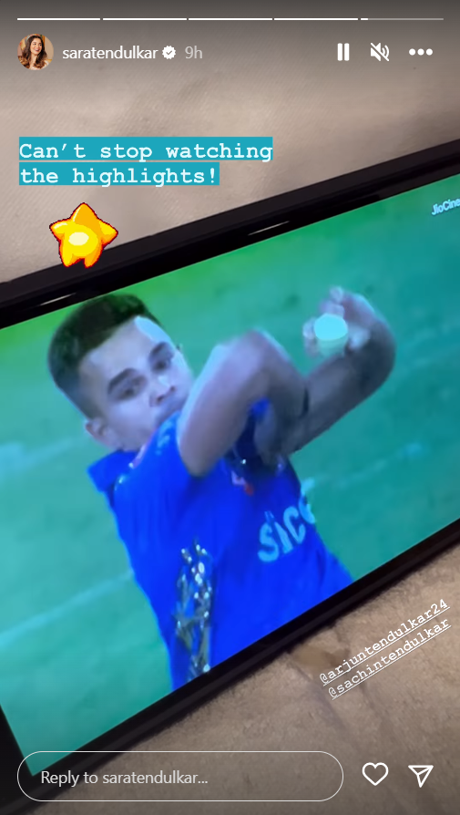 sara's insta story for arjun tendulkar