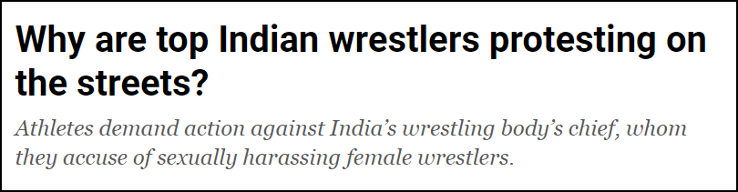  Indian Wrestlers Protests International Media coverage