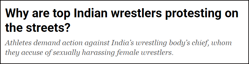 Indian Wrestlers Protests International Media coverage