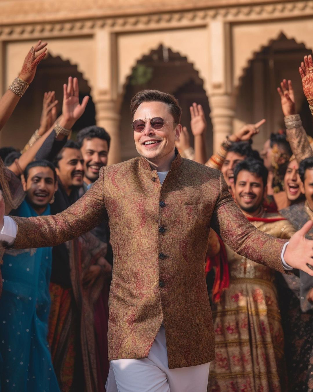 AI images of Elon Musk as a desi groom