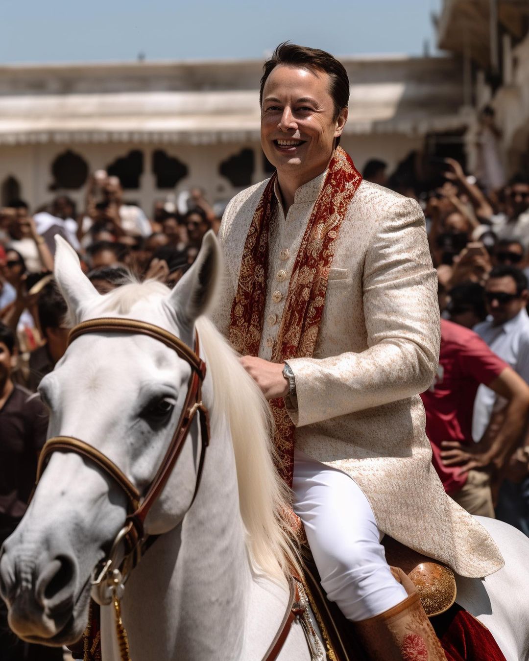 AI images of Elon Musk as a desi groom