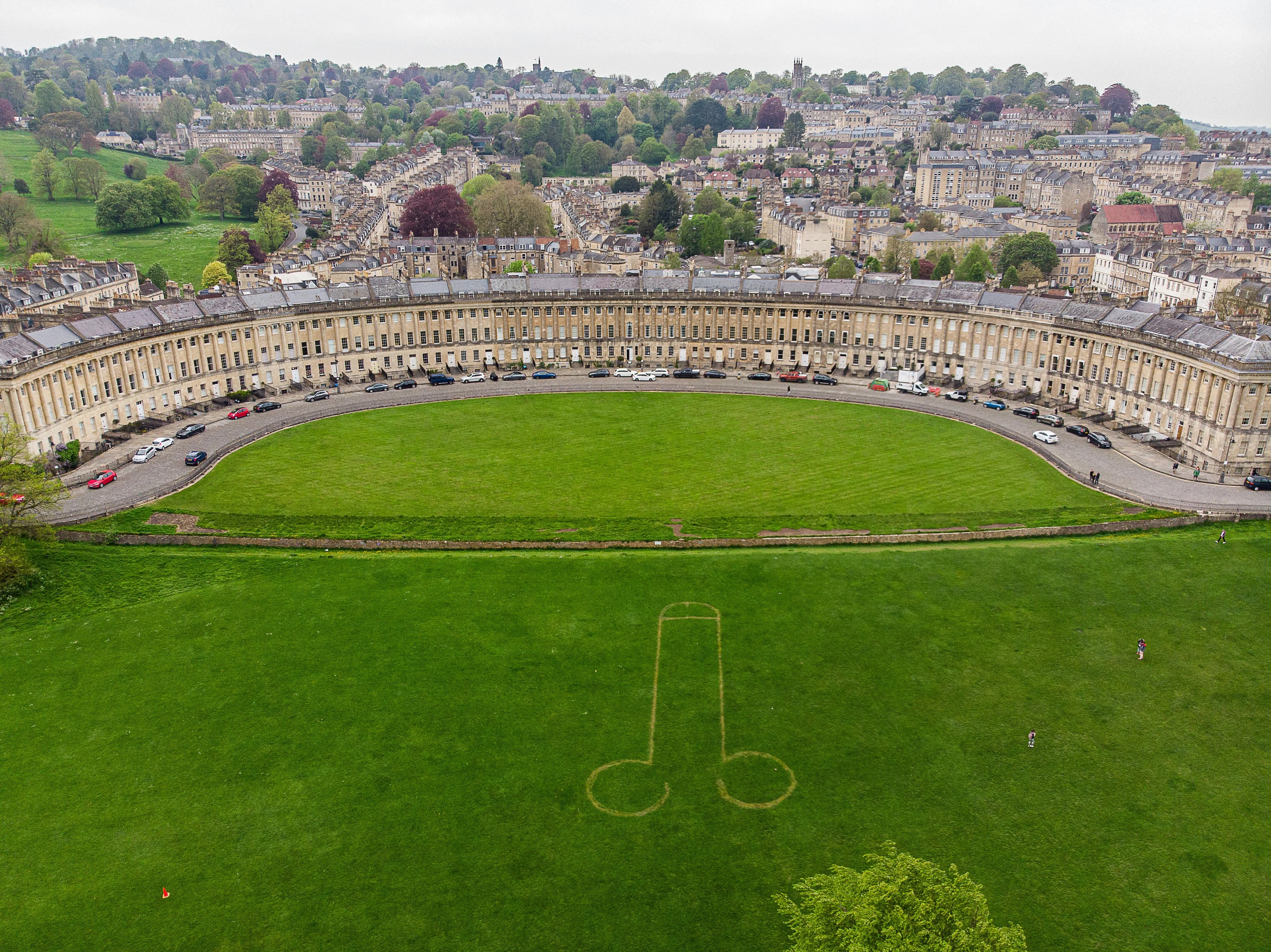 Giant penis at Royal Crescent Lawn