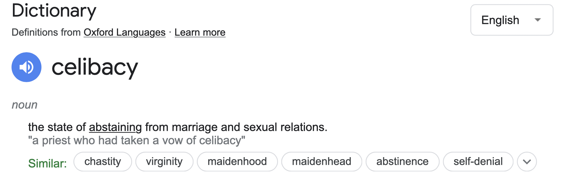 Celibacy, dating