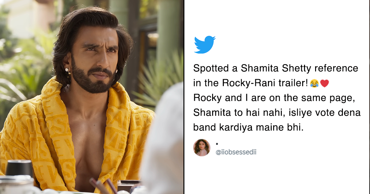 Shamita shetty starts trending thanks to ranvir singh's viral dialogue in 'rocky aur rani…' trailer