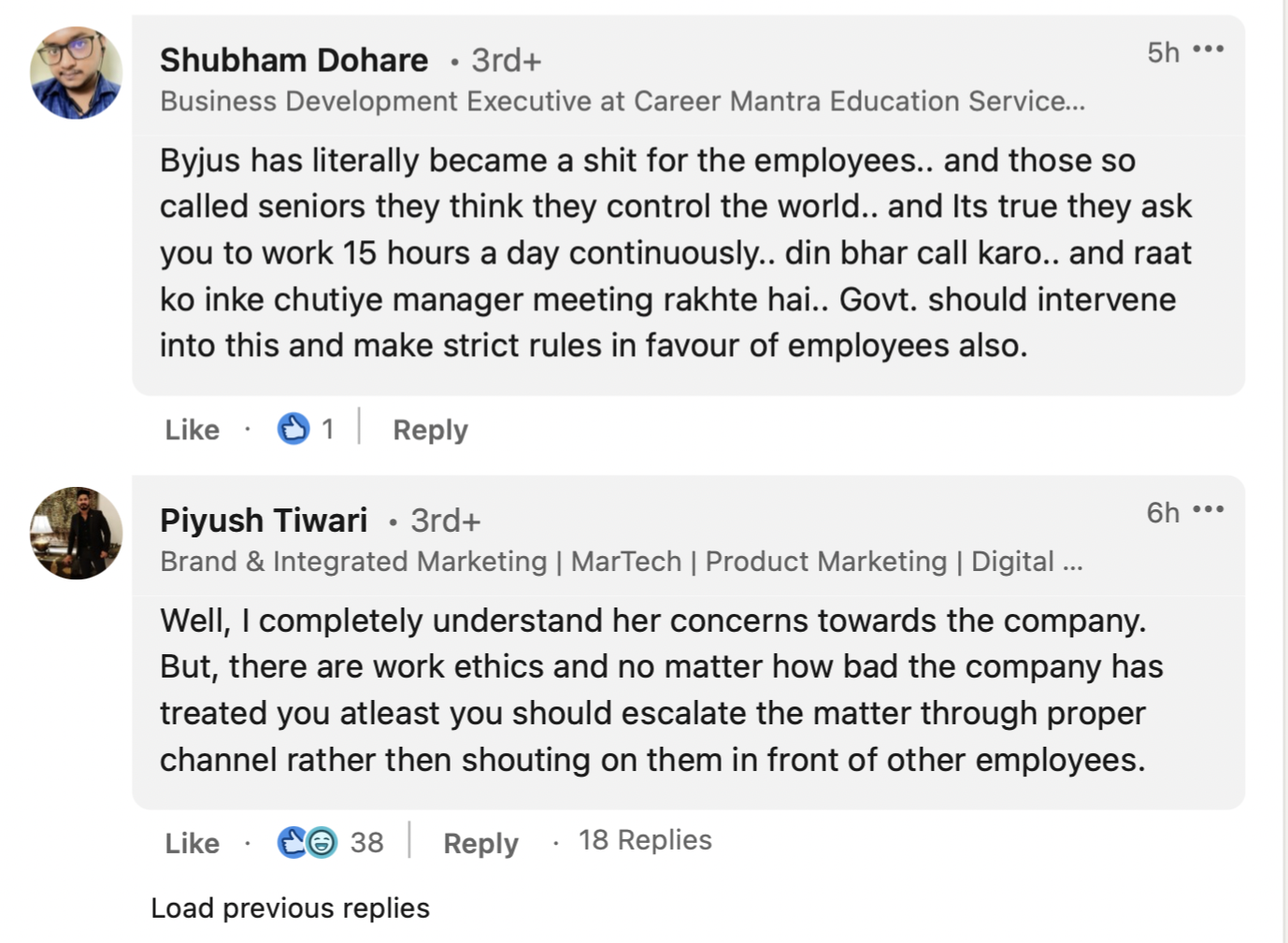 Linkedin, BYJUS