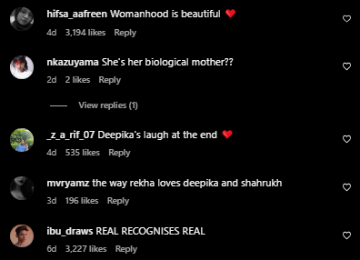 Rekha Deepika Padukone relationship reel reactions