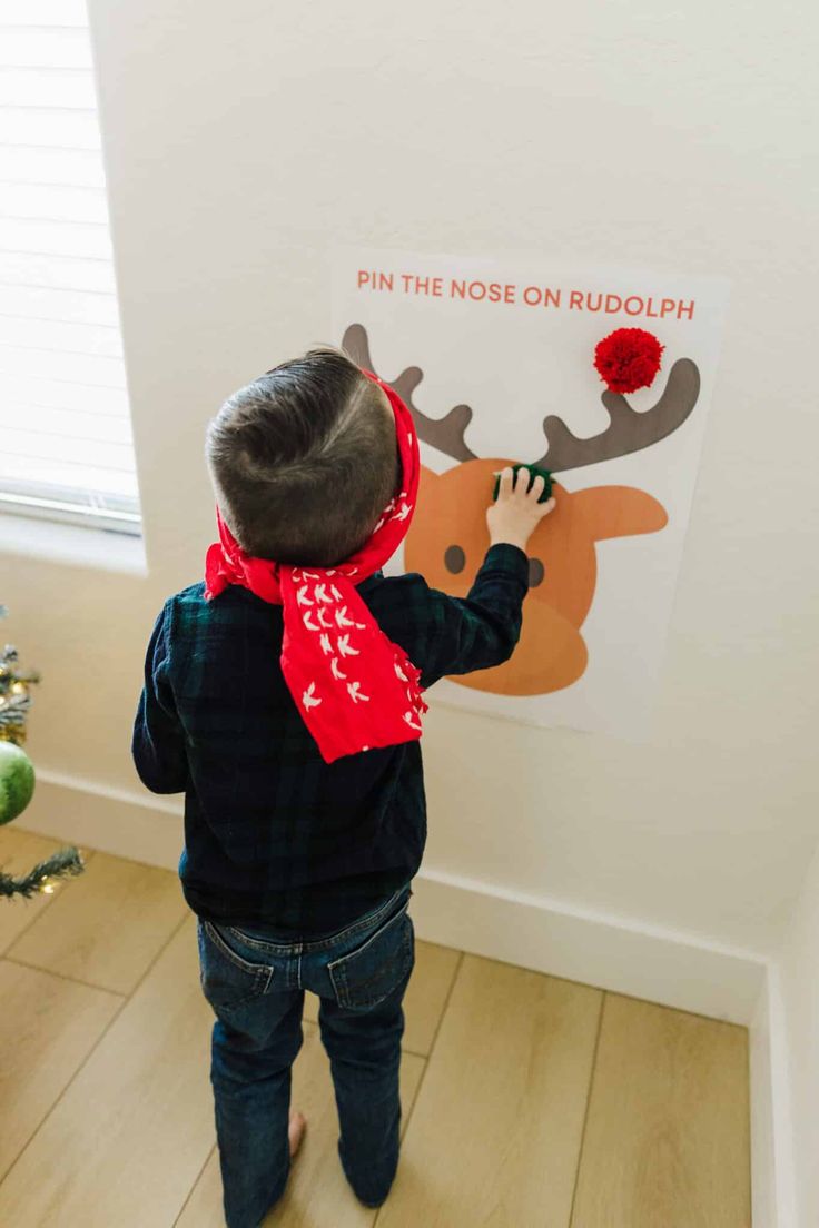 Fun Family Christmas Games - Pin the Nose on Rudolph
