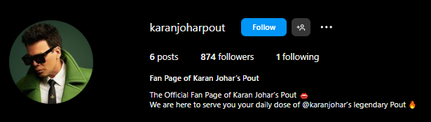 Karan Johar pout fan page