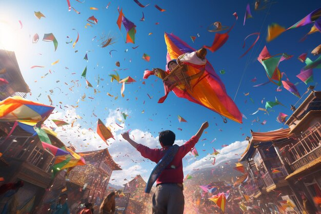 Holi Kite Flying Contest Outdoor Holi Games