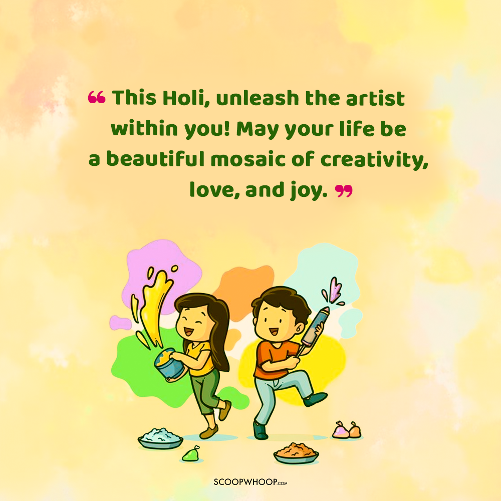 creative holi wishes