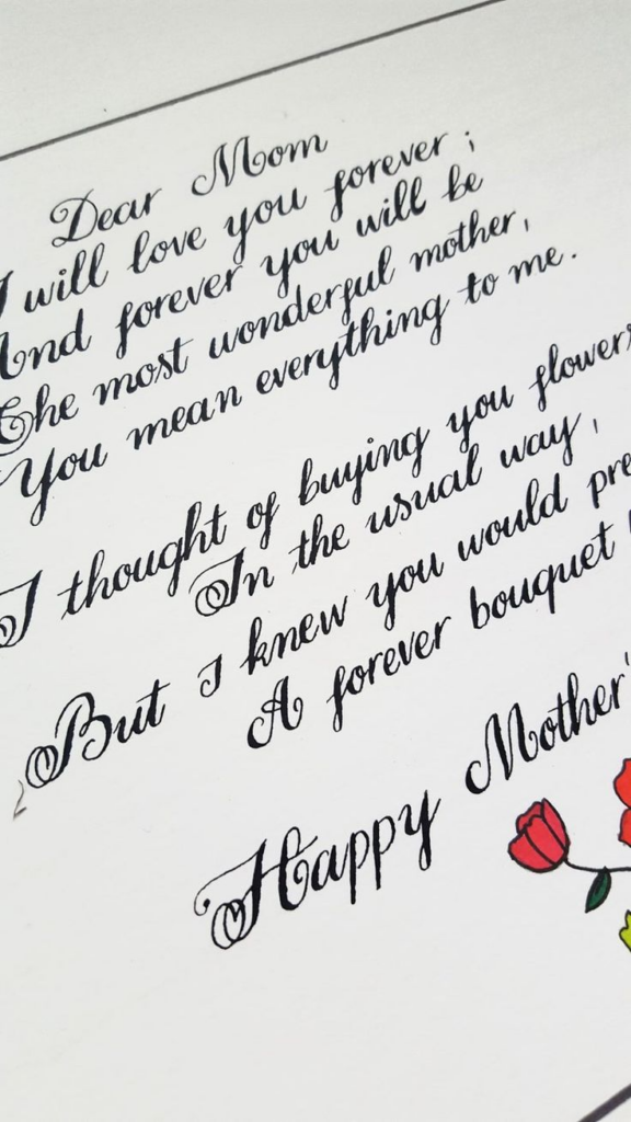 Handwritten letter homemade mothers day gifts