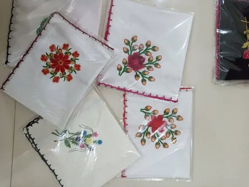 Hand-stitched embroidered handkerchiefs homemade mothers day gifts