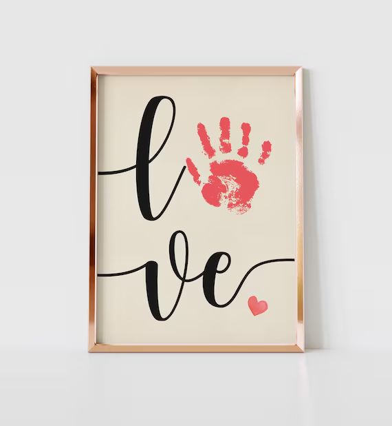 DIY handprint or footprint art homemade mothers day gifts