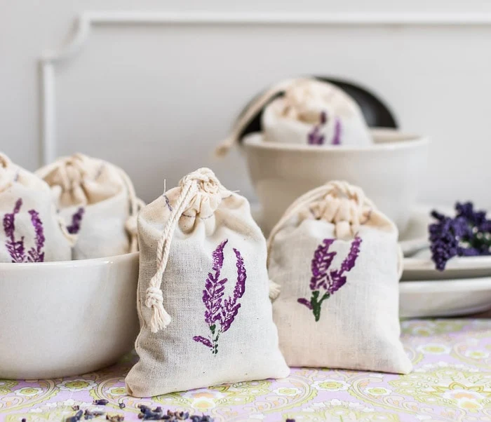 Hand-stitched sachets filled with lavender homemade mothers day gifts