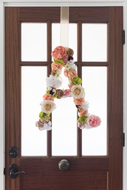 Floral Monogram Door Hanger homemade mothers day gifts