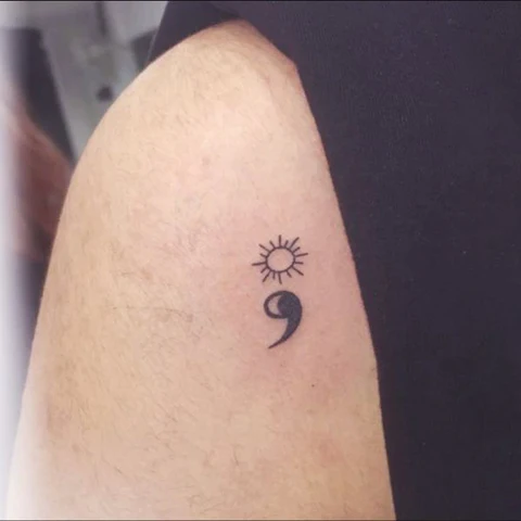 Semicolon tattoo for men