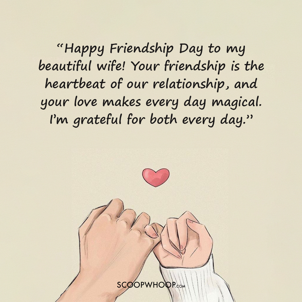 Romantic Friendship Day Greeting, Wishes for my Wife