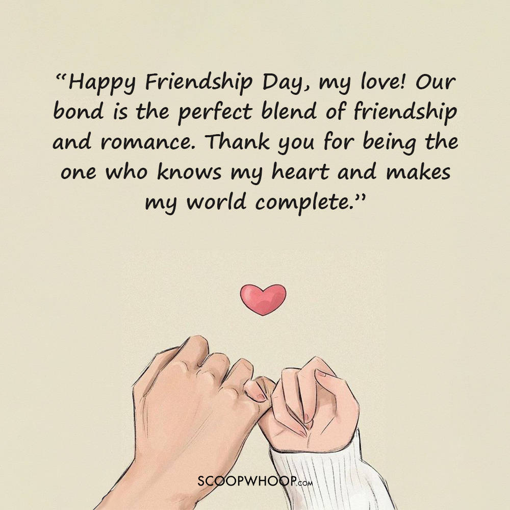 Romantic Friendship Day Greeting, Wishes for my Wife