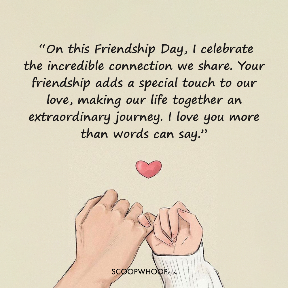 Romantic Friendship Day Greeting, Wishes for my Wife