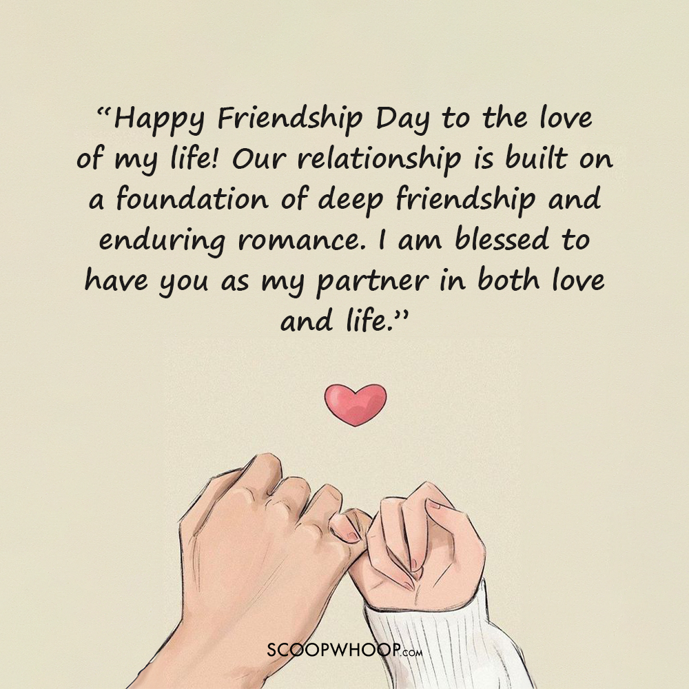 Romantic Friendship Day Greeting, Wishes for my Wife