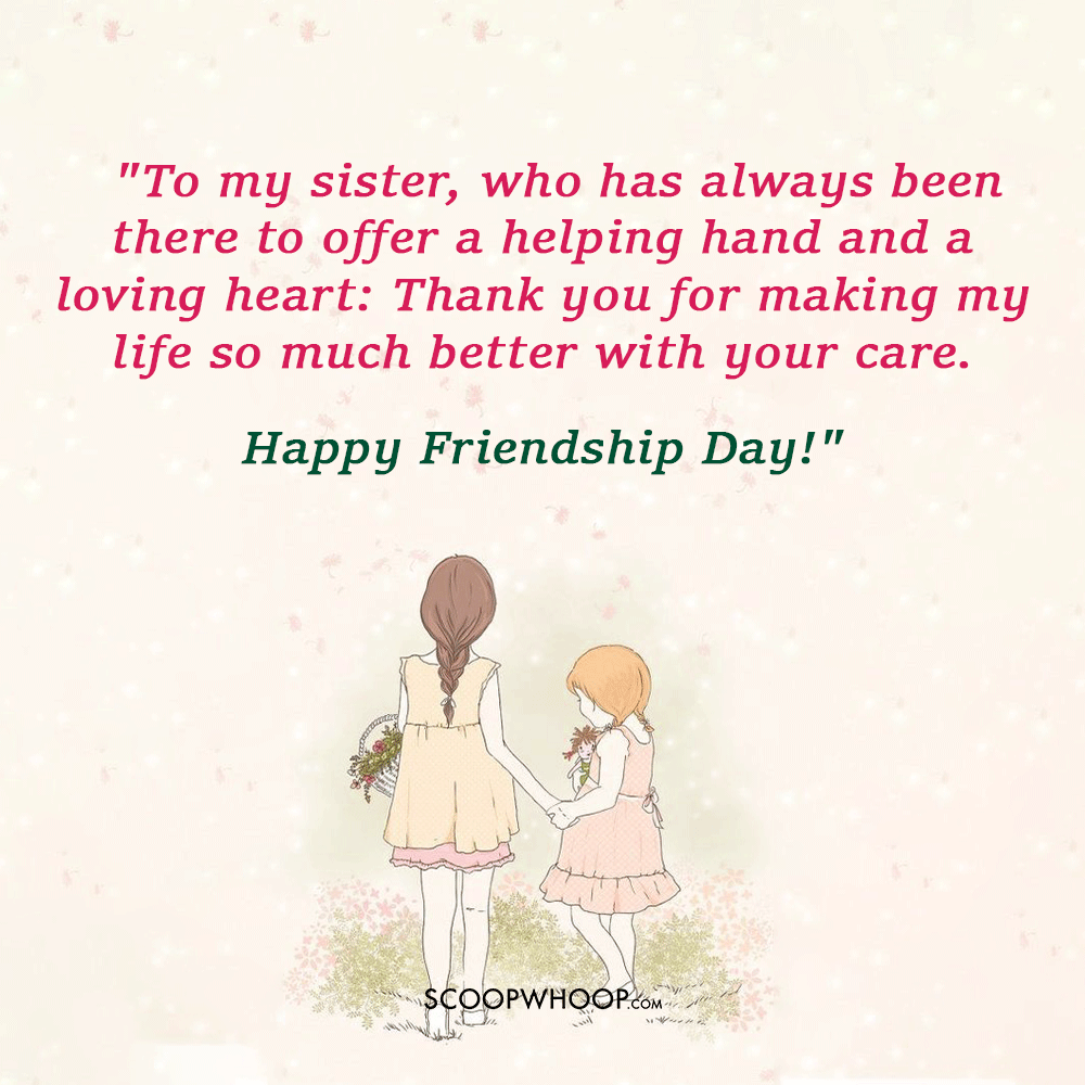 Caring Friendship Day Quotes for Sister