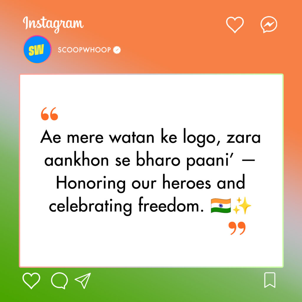 Independence Day Captions for Instagram with Lyrics