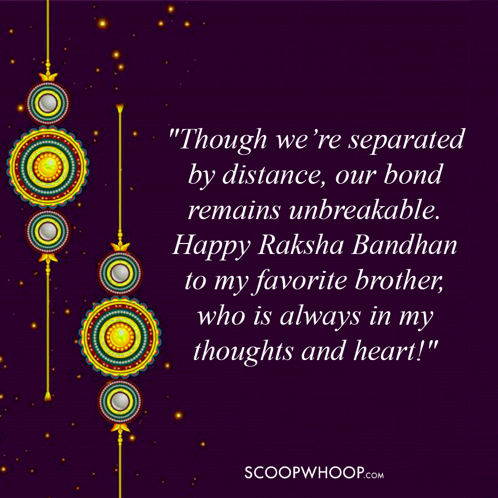 Cute Raksha Bandhan Quotes for Long-Distance Brother