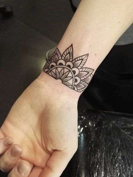 wrist hand band tattoo