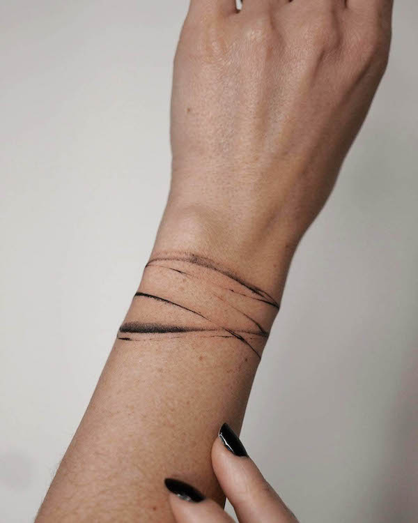 wrist hand band tattoo