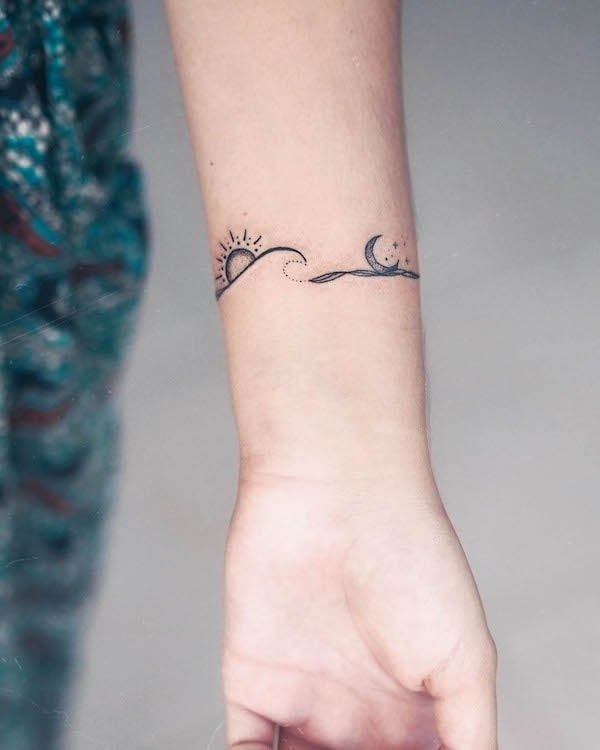 wrist hand band tattoo