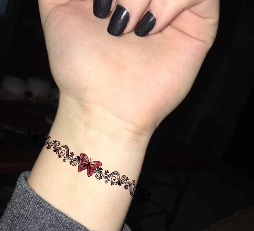 wrist hand band tattoo