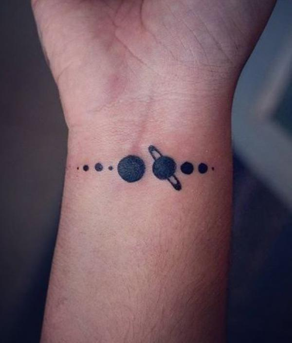 Mens small wrist tattoo