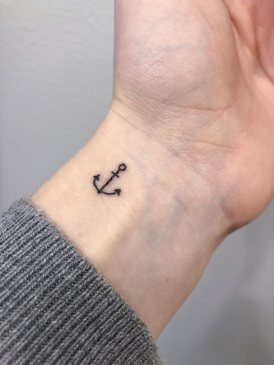 Mens small wrist tattoo