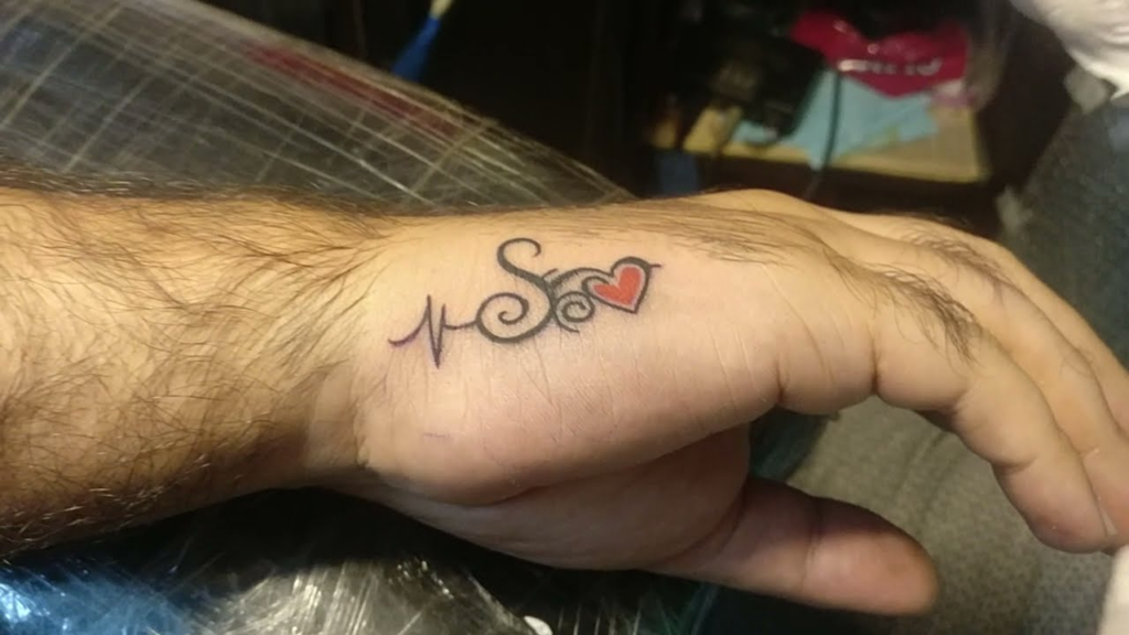 s letter tattoo on wrist