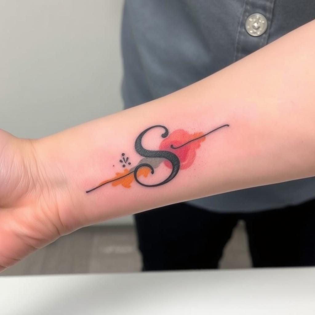 s letter tattoo on wrist