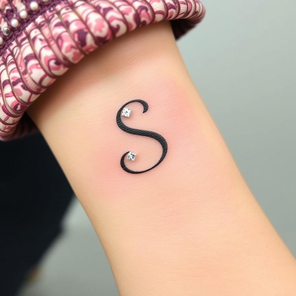 s letter tattoo on wrist