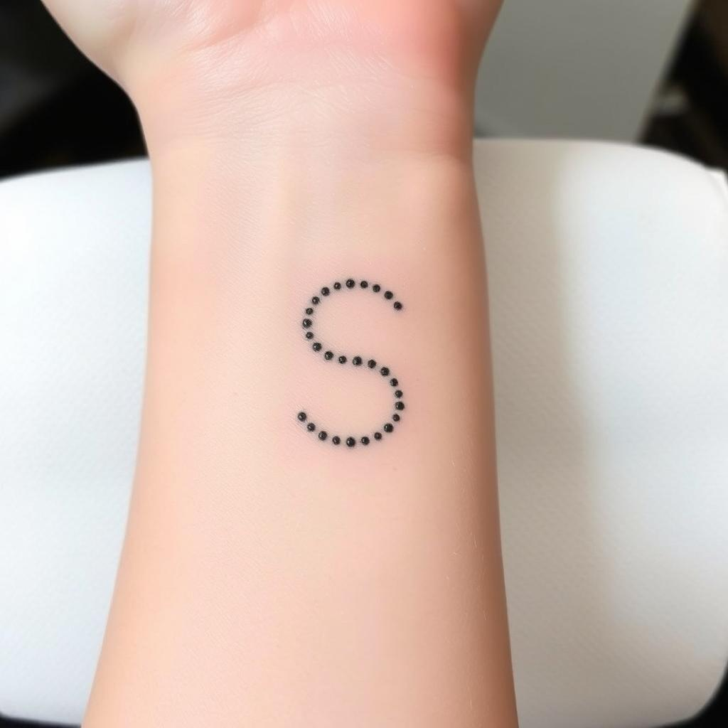 s letter tattoo on wrist